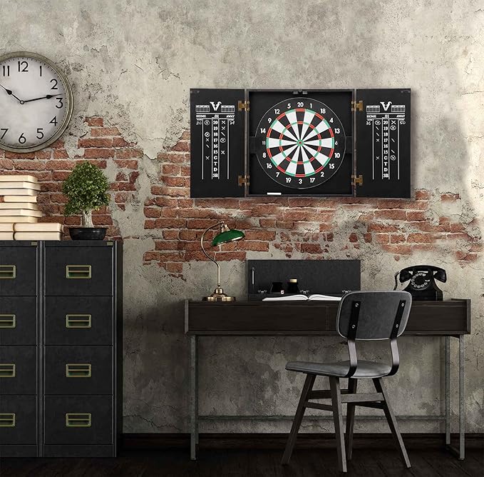 THOUSAND OAKS BARREL CO. | Personalized Dartboard & Cabinet Set with 6 Steel Tip Darts