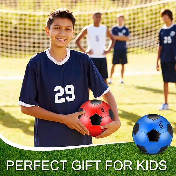 Libima 13 Pcs Soccer Ball Bulk 10 Pcs Official Soccer Ball with 2 Pump and Carry Bag Indoor Outdoor Training Game Sport Gift for Youth Adult Back to School