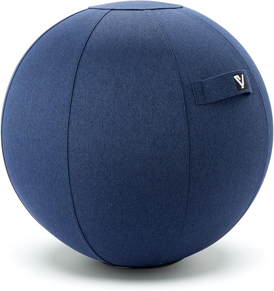 Sitting Ball Chair, Yoga Ball Chair Exercise Ball Chair for Home Office Desk, Stability Ball for Fitness & Pilates, Ergonomic Balance Ball Seat with Cover and Pump