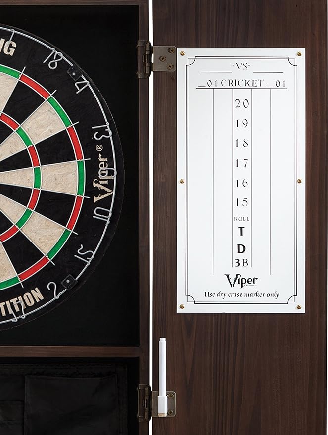 Viper by GLD Products Metropolitan Solid Wood Cabinet & Sisal/Bristle Dartboard Play-Ready Bundle
