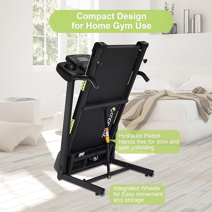Treadmills for Home, Treadmill with 0-12% Auto Incline, 3.0HP Folding Electric Treadmil, 18" Wide Running Machine with Bluetooth Speaker & Pulse Monitor, 300 LBS Weight Capacity