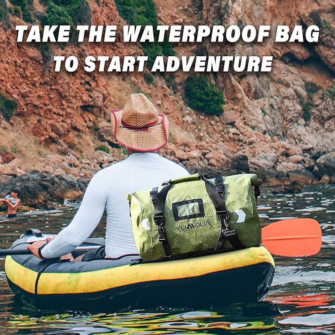 Waterproof Duffel Bag, Large Duffle Bag for Travel Heavy Duty Dry Bag with Durable Strap & Handle for Outdoor Motorcycle Boating Rafting Kayaking Paddleboarding