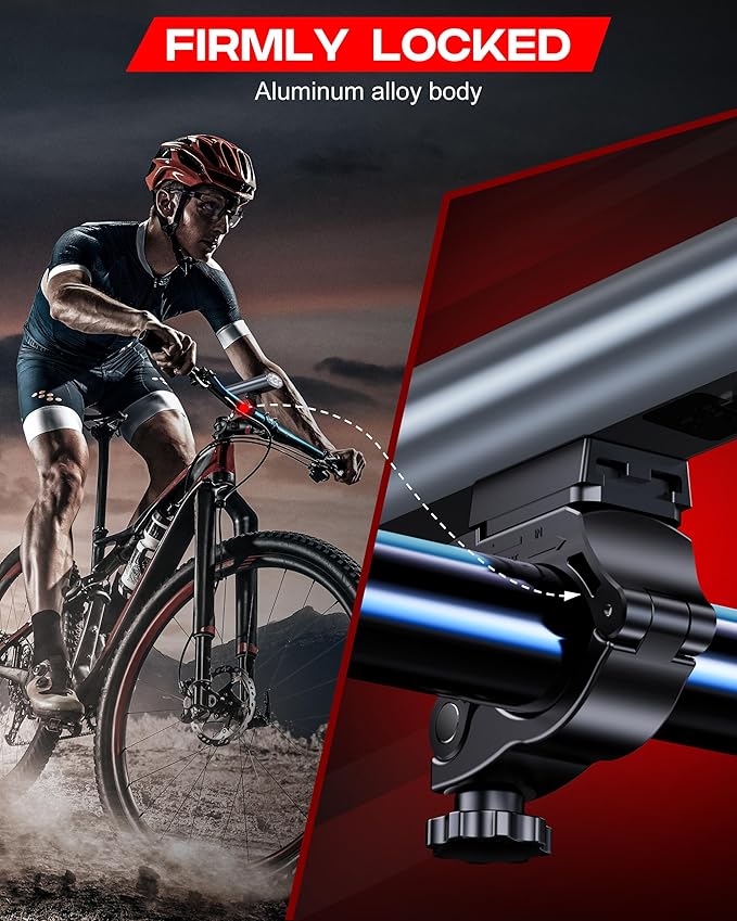 High Lumen Bike Light Set, Prasky Rechargeable Bicycle Lights Front and Rear, Super Bright LED Headlight, IP65 Waterproof Multiple Modes Road Mountain Bike Lights for Night Riding