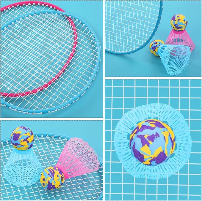 KH Badminton Rackets Set of 2 4 6 for Adults Kids,Beach Lawn Backyard Game Outdoor Sports,Racquets,Shuttlecocks & Carry Bag Included
