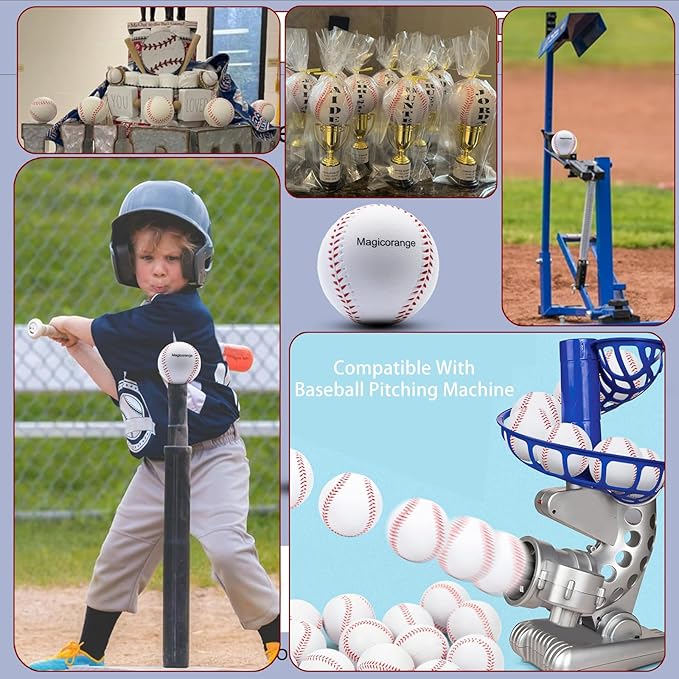 Magicorange Baseball, Foam Baseballs 20 Pack Practice Training Baseballs Unmarked Baseball Soft Toss, Batting, Fielding, Hitting, Pitching