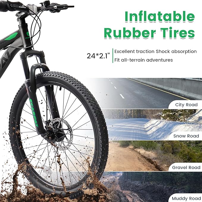 24/26/27.5 Inch Mountain Bike, Dual Full Suspension 21 Speed Womens Mens Mountain Bikes, Commuter Bike with Carbon Steel Frame and Dual Disc Brakes