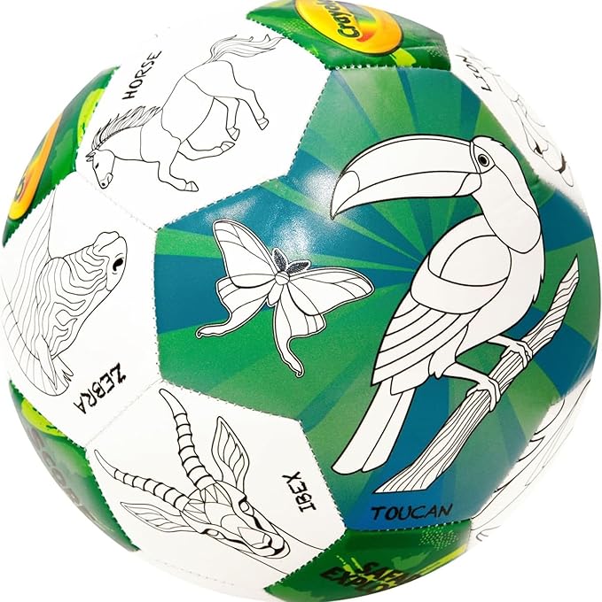 Crayola Score N’ Explore Officially Licensed 5” Color Ball, Interactive Coloring Soccer Ball for Kids, Fun Learning Toy Activity Ball