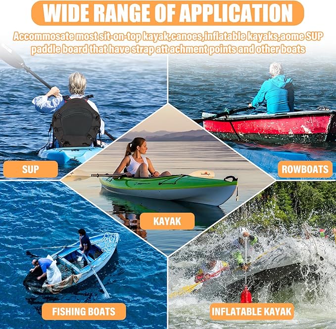 Thickened Kayak Seat,kayak seats with back supportโ Cushioned Canoe Backrest with Sit-On-Top Design, Padded Back Support for SUP Paddle Boards, Rafting, Fishing