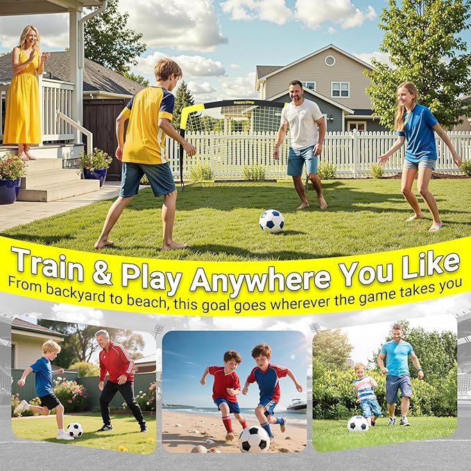 Soccer Goal Pop Up Foldable Soccer Net for Backyard 7x5FT,5x3.6FT,4x3FT,3x2.2FT
