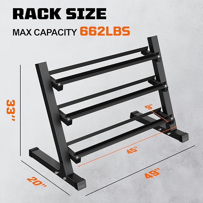 Dumbbell Sets with Rack, Rubber Hex Dumbbells, 450/550LBS, Hand Weights with Chrome Handle for Strength Training