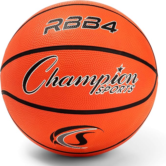 Champion Sports Rubber Basketballs – Heavy Duty Pro-Style, Indoor/Outdoor Use, Premium Basketball Equipment for Physical Education, Various Sizes & Colors (Size 3, 5, 6, 7)