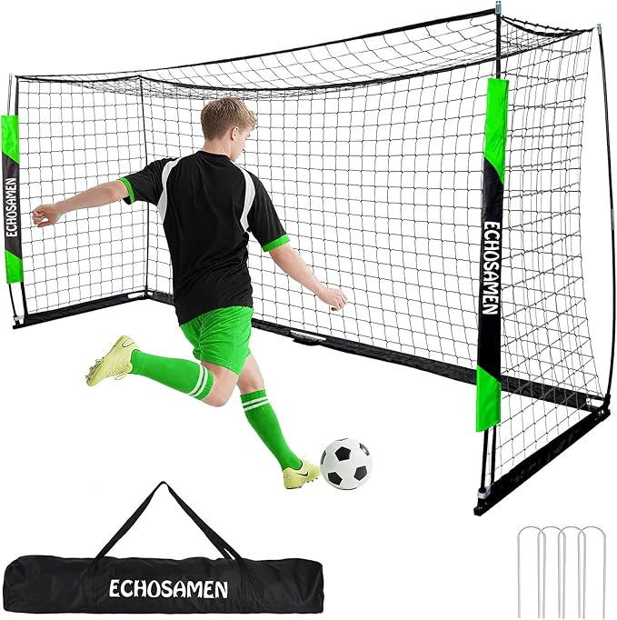 12X6FT/6X4FT Soccer Goal, Portable Soccer Goals for Backyard, Easy to Carry, Easy to Install, Comes with 1 Carry Bag, 4 Ground Nails, Youth and Adult Training Equipment.