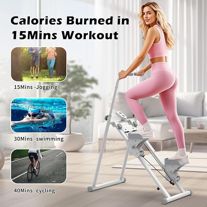 Leikefitness Stair Stepper for Home-Upgrade Vertical Climber,Folding Cardio Exercise Machine,Stair Climber for Full Body Workout with Adjustable Handlebar for Women & Men