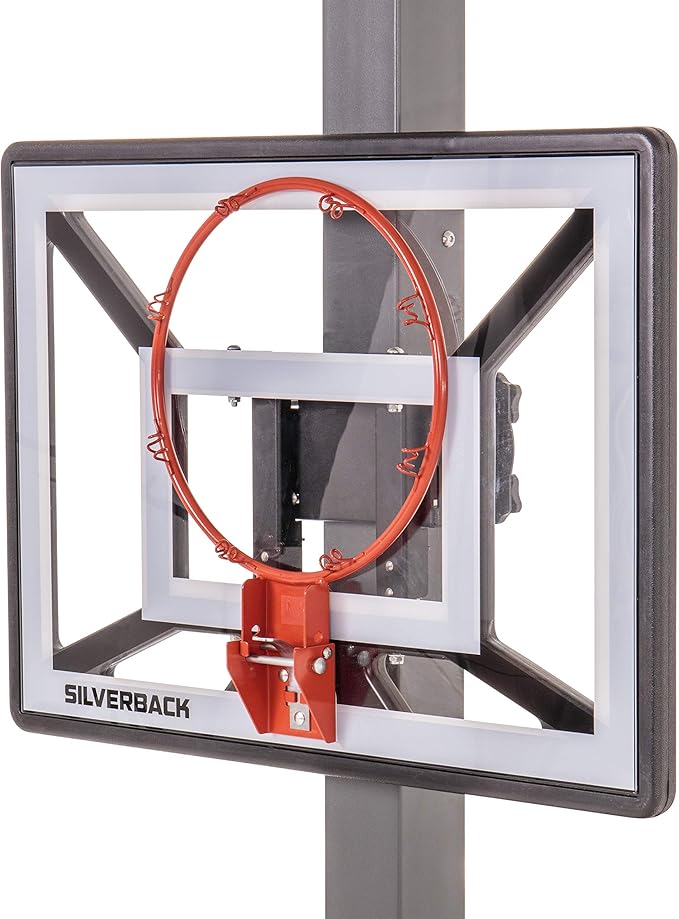 Silverback Junior Youth 33" Basketball Hoop with Lock ‘n Rock Mounting Technology Mounts to Round and Vertical Poles, Black (B8410W)