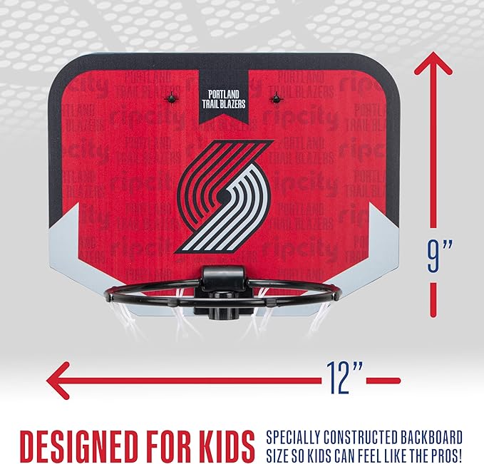 Franklin Sports NBA Team Over The Door Basketball Hoop - Kids Indoor Mini Basketball Hoop with Basketball - NBA Fan Shop Mini Hoop for Bedroom & Office