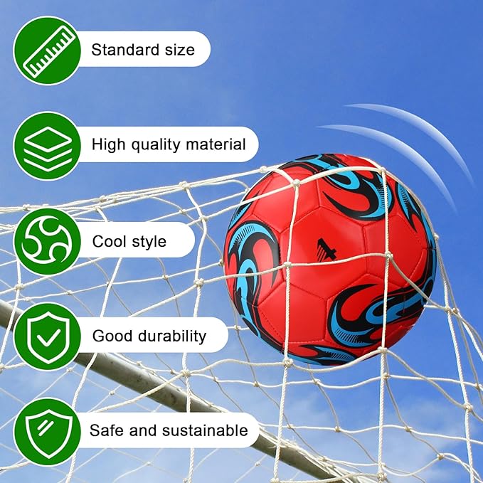 18 Pcs Soccer Balls Football with 4 Pumps Sports Soccer Balls Official Size Soccer Indoor Outdoor Soccer for Child Teens Adult Players Game Training Back to School Gift