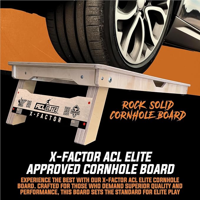 Titan Bags X Factor Cornhole Boards - ACL Elite Approved Cornhole Board Set w/Patent Pending X Underside Bracing for Maximum Durability - Regulation Size for Professional & Outdoor Sports Game