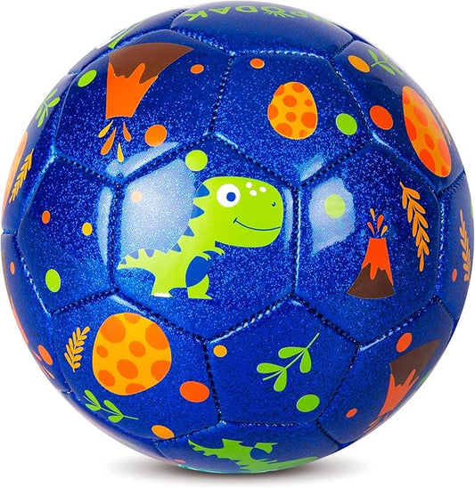 Kids Soccer Ball Size 2 Size 3 Size 4 Glitter Unicorn Dinosaur- For Toddlers Kids Age 1-3 3-8 8-12 - Sports & Outdoors Ball Inflatable with Pump - Gift for Girls Boys Children Youth School Birthday