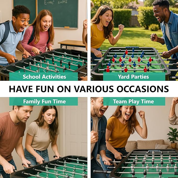 Outdoor Foosball Table Adult Size - Game Tables for Adults with Balls & Players - Soccer Table Game for Indoor Use - Weatherproof Perfect for Tournaments