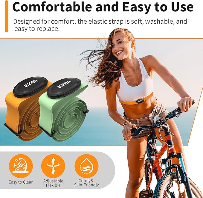 EZON Heart Rate Monitor Chest Strap C009Pro,ANT+& Bluetooth 5.1 Dual Protocol,Up to 400H Battery Life,Compatible with Polar/Strava/Wahoo/Peloton,Ideal for Fitness Training Cycling
