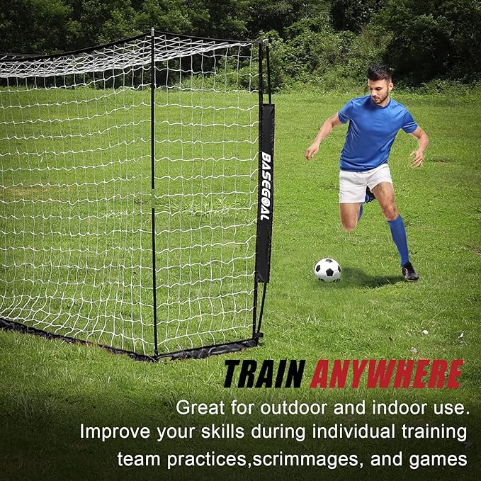 Soccer Goal,Soccer Net,Soccer Goals for Backyard,with Bow Frame,Collapsible Metal Base and Agility Ladder