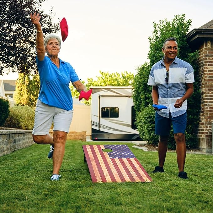 4x2 Ft Cornhole Boards Set, Premium Regulation Size Cornhole Boards with 8 All-Weather Bean Bags, Carrying Case and Scoreboard