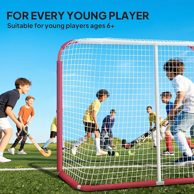 Soozier Soccer Goal, 6 x 4 ft All Weather Practice Soccer Net with Steel Frame, PE Mesh, Soccer Training Equipment for Indoor and Outdoor Use, Easy Assembly