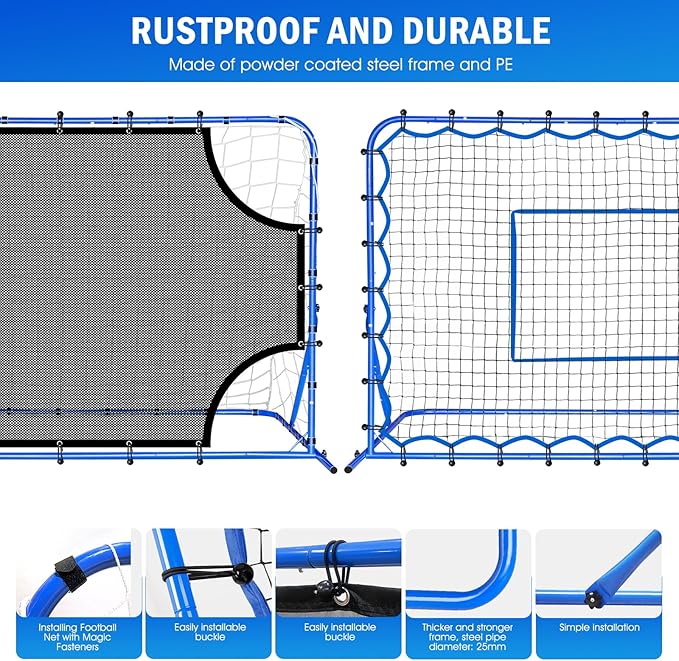 Three Mode Soccer Goal & Rebounder Net & Target Net,Four Targets for Precise Training,Tough-Built for Intense Shots,Quick-Switch Angle Soccer Training for Control/Passing Practice for Kids Teen