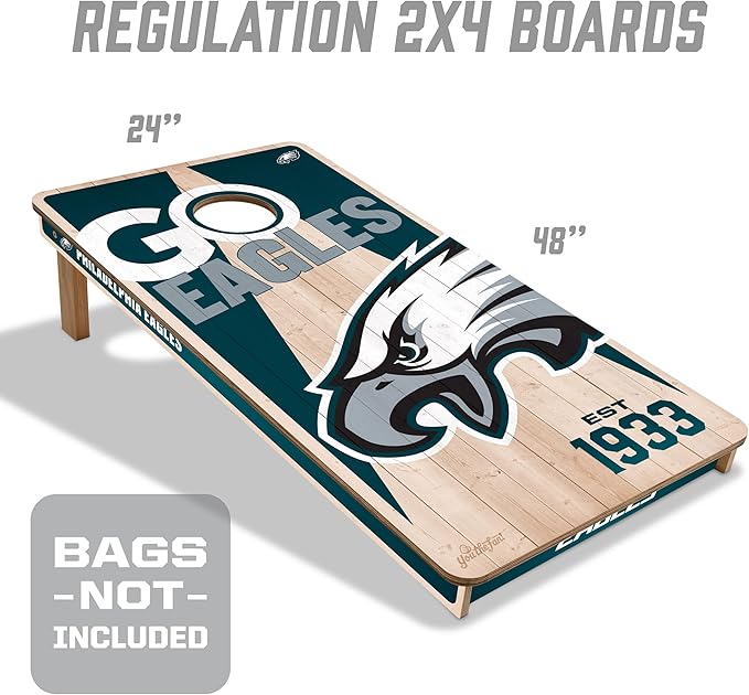 YouTheFan NFL 2’ x 4’ Professional Wood Cornhole Game