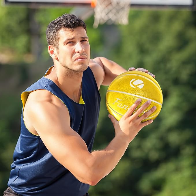 Reflective Basketball Ball, Training Basketball Size 7 with Pump, Indoor Outdoor Basketball