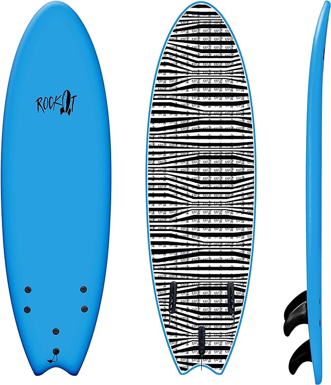 Rock-It 6' Albert Performance Fish Soft Top Surfboard Surf Board, Foam Surfboard, Kids Surfboard, Adult Surfboard, Tabla De Surf, Beginner Surfboard