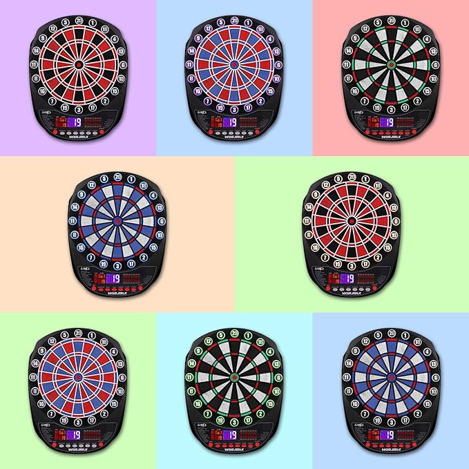 WIN.MAX Electronic Dart Board Soft Tip Dartboard Set LED Displays 3 Languages with 12 Darts 100 Tips Power Adapter