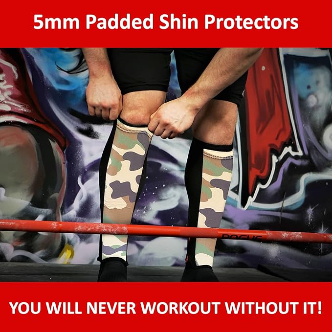 Bear Grips Deadlift Shin Guards - Breathable Gym Equipment Rope Climbing Shin Guard for Men and Women - Injury Prevention Calf Support Shin Guard Sleeves for Ultimate Shin Protection