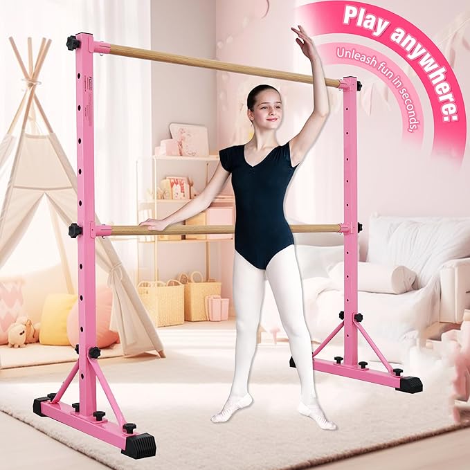 Adjustable Ballet Barre,Portable Dance bar,Fitness Equipment for Dance & Balance Excercise,Super Sturdy for Balance Workout,Weight Limit 250 LBS