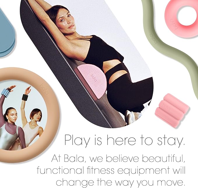 Bala Balance Blocks 2 Pack, Yoga Blocks for Working Out, (Sea) - Semi-Circular Yoga Accessories for Stretching & Exercise - Yoga Equipment for Home Workout - Yoga Block Essentials for Women & Men