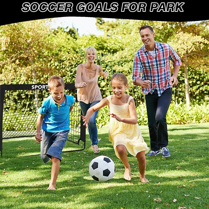 2 Pack 4' x 3' Soccer Goal Net Set, Pop Up Kids Practice Soccer Goals for Indoor and Outdoor.Portable Soccer Net with Carrying Bag & Ground Pegs, Perfect for Backyard, Field, Court