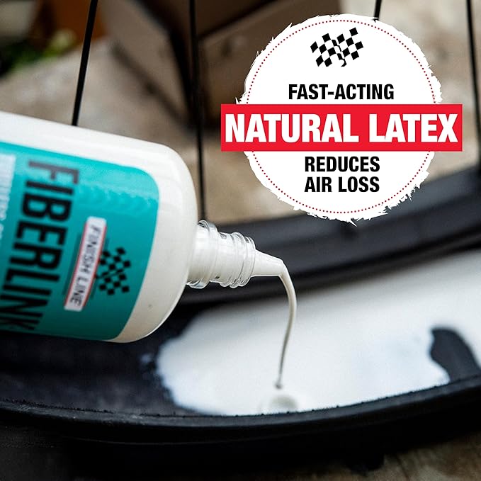 Finish Line FiberLink Pro Latex Tubeless Tire Sealant with Kevlar Technology – Long-Lasting, Low Viscosity Bicycle Sealant for Road, Gravel, Cyclocross, Mountain & Fat Bike Tires, 1 Gal