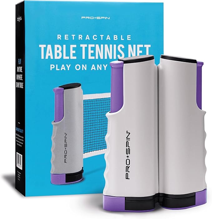 PRO SPIN Retractable Ping Pong Net – 72" Table Tennis Net with Clamps | Portable Ping Pong Net for Any Table | Includes Custom Mesh Storage Bag | Replacement Table Tennis Net Posts