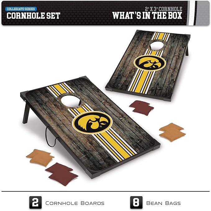 Wild Sports NCAA 2' x 3' MDF Deluxe Cornhole Set - with Corners and Aprons