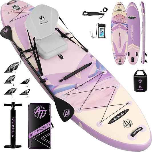 12'x36 Inflatable Paddle Board, 500lbs Extra Wide Stand Up Paddleboard for Adults with Premium SUP Accessories Kit & Backpack, Blow Up Kayak Non-Slip Stable Deck Boat for Yoga Fishing Surf