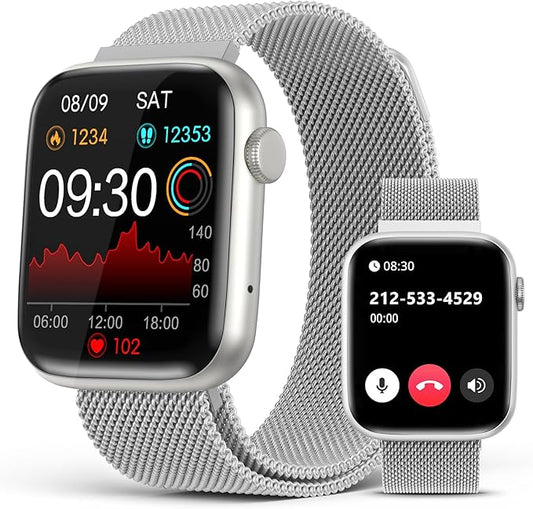 EarlySincere Smart Watch for Women with Bluetooth Call Answer/Dial,1.9'' HD Full Touch Screen Fitness Tracker, Smartwatch with Heart Rate Blood Oxygen Blood Pressure Sleep Monitor for Android iOS