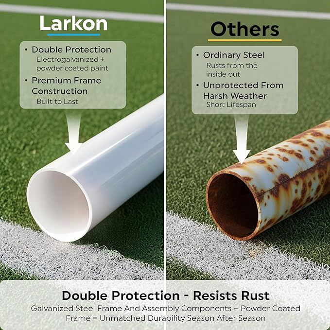 12x6 Ft Kids Soccer Goal for Backyard - Tournament-Style Soccer Net with Galvanized & Rust Free Steel Frame, 36 Straps, Stakes & Carry Bag – All-Weather Portable Goal for Kids for Training