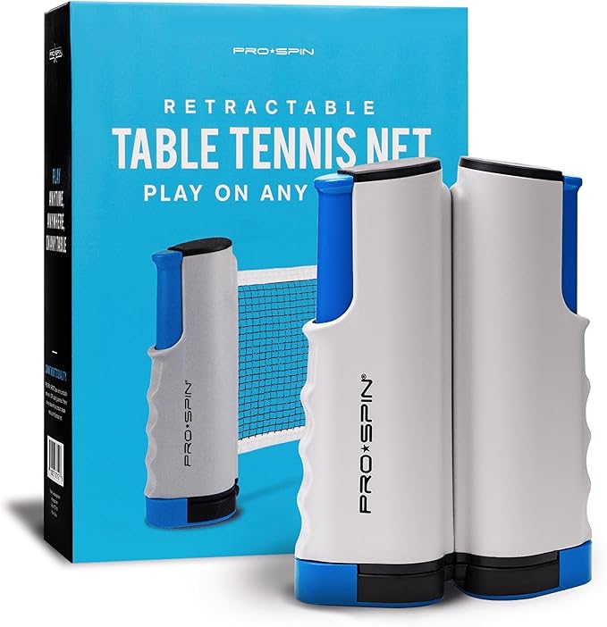 PRO SPIN Retractable Ping Pong Net – 72" Table Tennis Net with Clamps | Portable Ping Pong Net for Any Table | Includes Custom Mesh Storage Bag | Replacement Table Tennis Net Posts