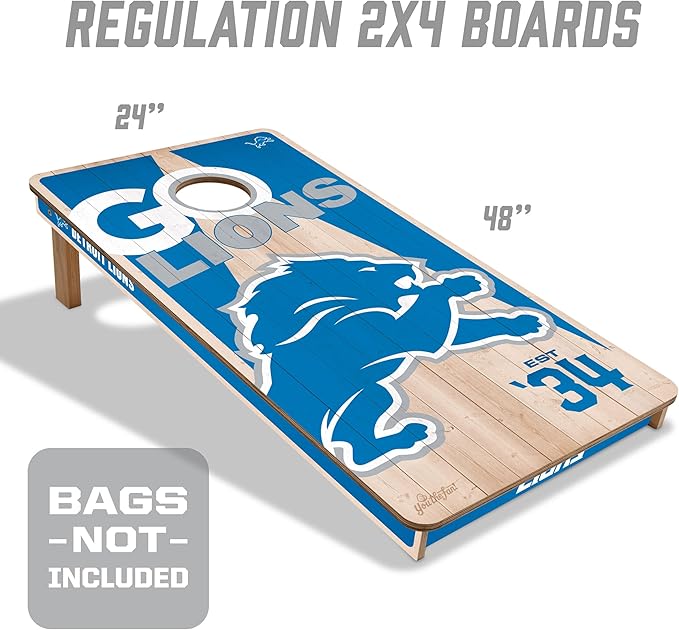 YouTheFan NFL 2’ x 4’ Professional Wood Cornhole Game