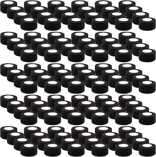 BQTQ 120 Rolls Self Adhesive Bandage Wrap 1 Inch x 5 Yards Black Athletic Tape Self Adherent Wrap Stretch Bandages Self Stick Bandage Wraps Tape for Wrist Ankle Swelling Sprains