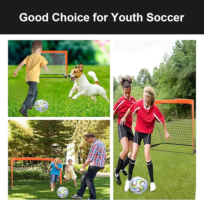 Soccer Goals for Backyard, Portable Soccer Goal, Football Practice, Soccer Training Equipment for Young