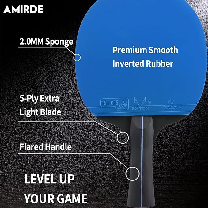 Ping Pong Paddles Sets of 4- Portable Table Tennis Paddles Professional Case & 4*Ping Pong Balls Table Tennis Racket Player Set for Indoor & Outdoor Games