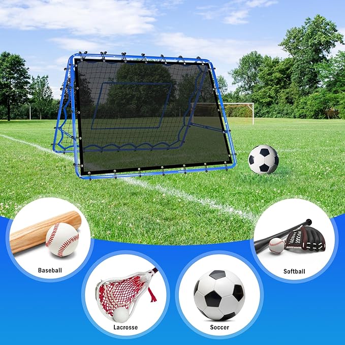 Dual-Sided Soccer Rebounder Net, Fast & Slow Rebound Speed Training for Control, Passing Practice, Easy Setup Baseball/Volleyball Rbounder Pitchback Net Gifts Aids & Equipment for Kids,Teens & Adults