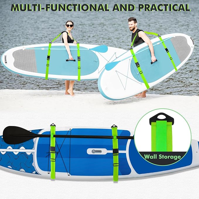 Sanwuta 2 Pack Adjustable Sup Kayak Paddle Board Accessories Surfboard Shoulder Carry Straps for Women and Men