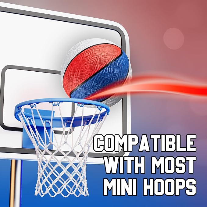 Rubber Mini Basketball Balls for Kids 7 Inch, Size 3 Pack of 3 - Pool Basketball for Mini Hoop Outdoor & Indoor